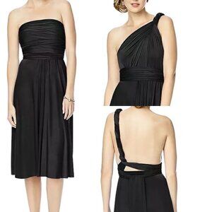 Dessy Group Maracaine Jersey Twist Wrap Convertible Cocktail Dress in Black